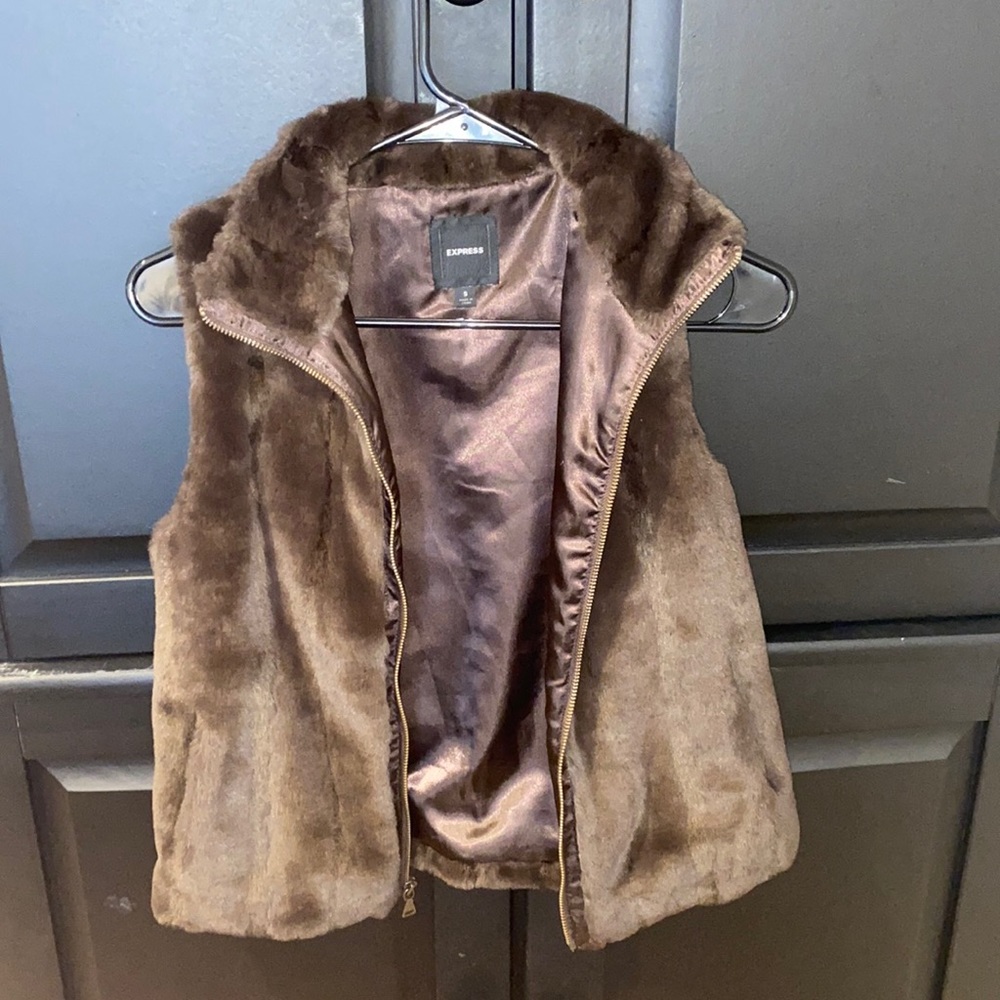 Brown Faux Fur Vest